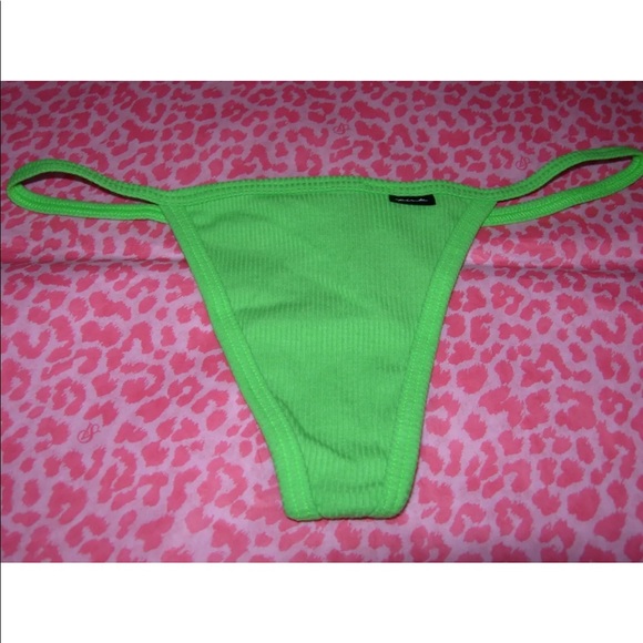 PINK Sexy V-String G-String Neon Green NWT - Picture 1 of 3